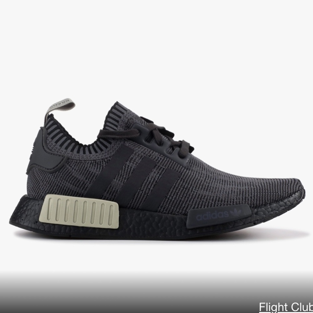 Adidas NMD R1 AQ1248 Black Olive Primeknit Running Sneakers Mens Size 10 Boost